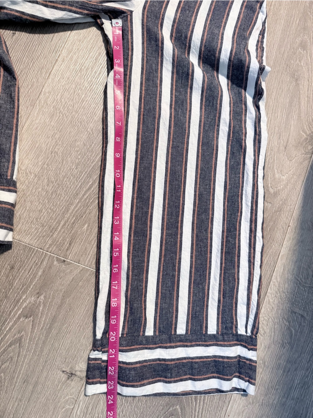 Banana Republic Linen Striped Wide-Leg Tie-Waist Pants - White, Navy & Brown - Picture 6 of 9